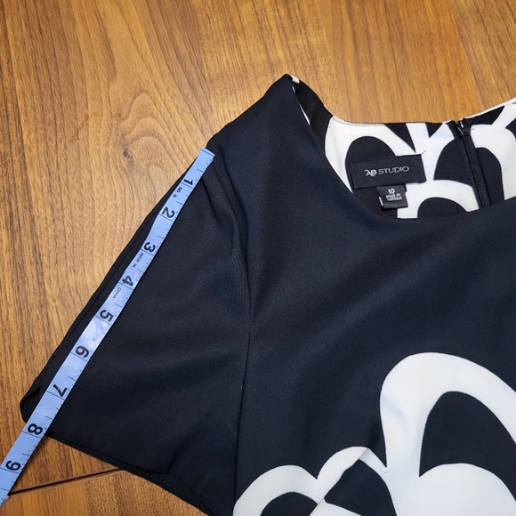 AB Studio Black & Ivory Shift Dress, size 10 - Picture 10 of 16